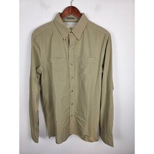 ExOfficio Mens Insect Shield Snap Up Shirt Long Sleeve Khaki Size M